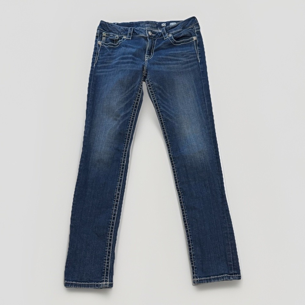Miss Me Y2K Women's VTG Jean's Sz 30 Signature Skinny Low Rise Thick Stitch Boho